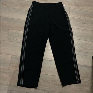 Wilfred Black Pants with White Stripes